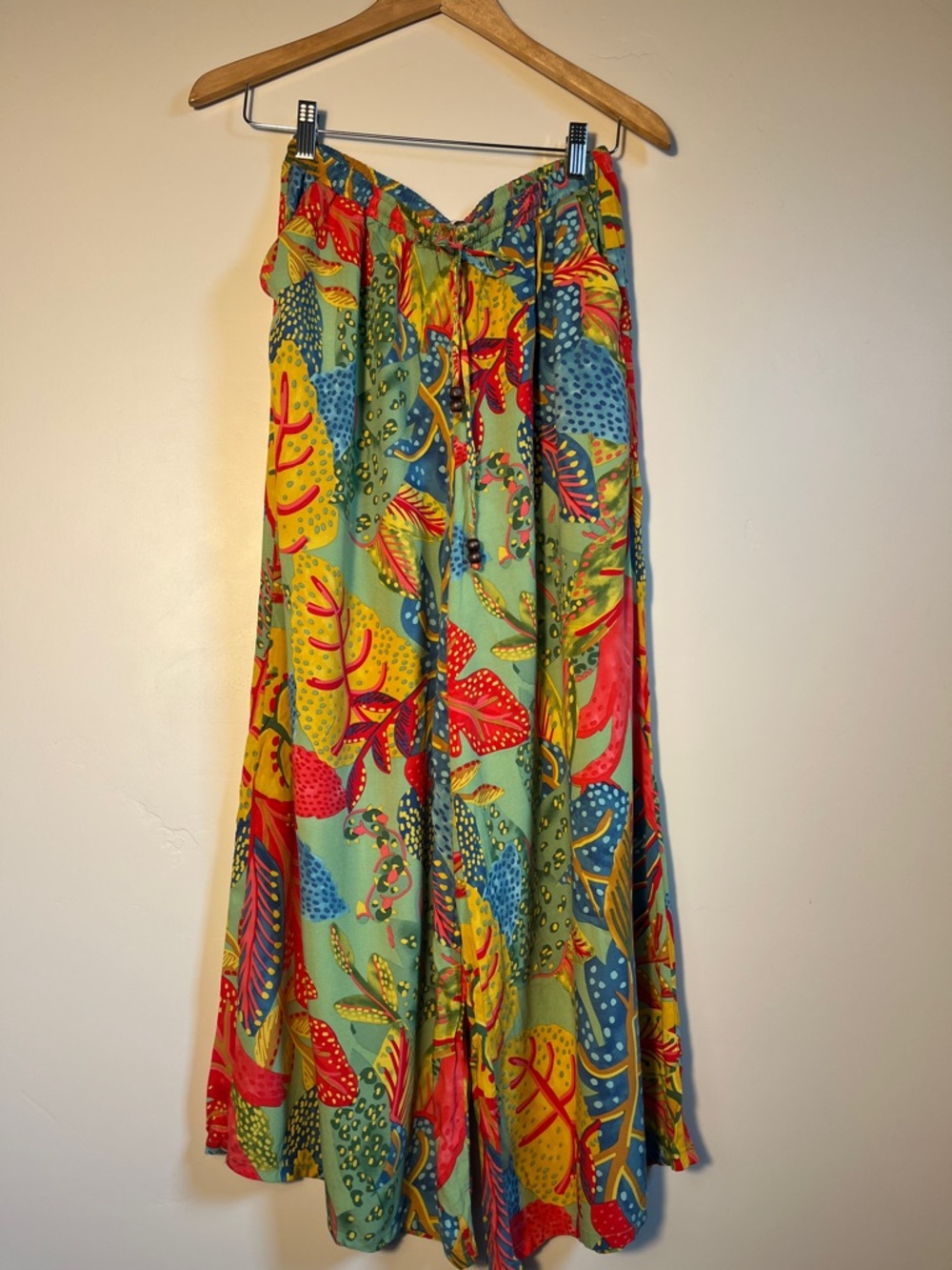 Christian Siriano Vibrant Multicolor Tropical Wide-Leg Pants